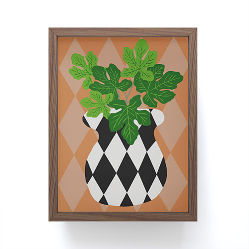 Coco de Paris Green plant retro style 6 Framed Mini Art Print