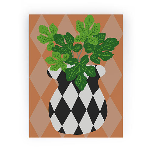 Coco de Paris Green plant retro style 6 Mini Art Print