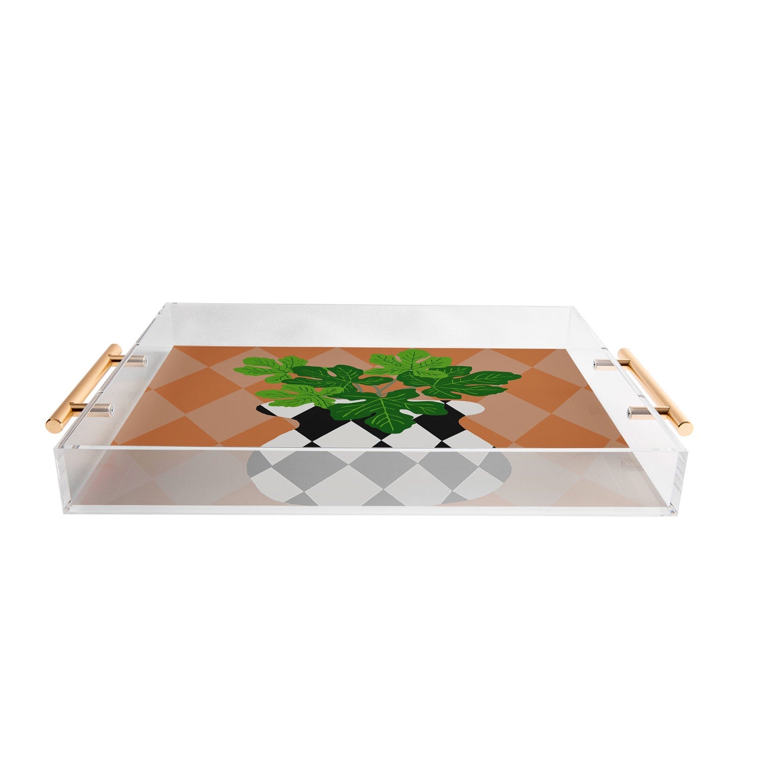 Coco de Paris Green plant retro style 6 Acrylic Tray