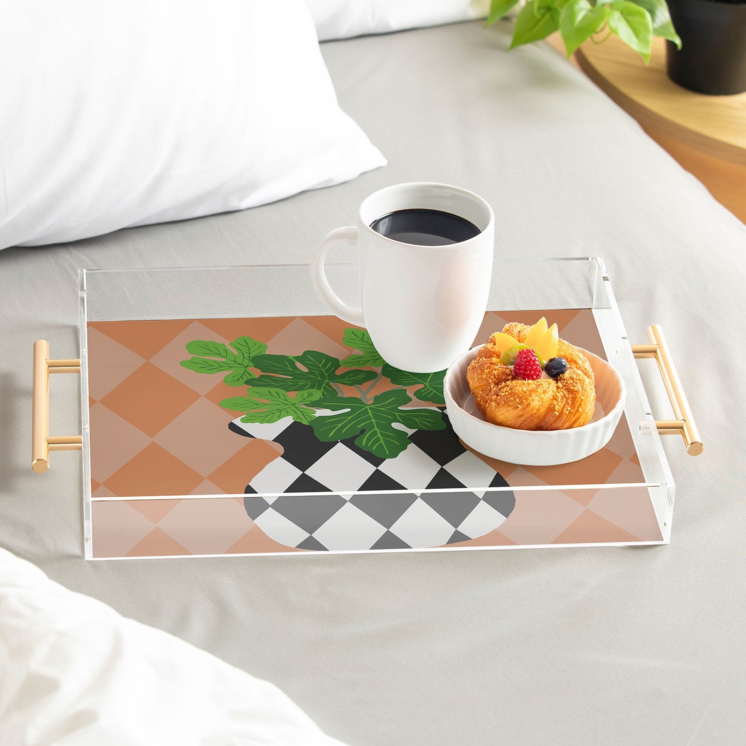 Coco de Paris Green plant retro style 6 Acrylic Tray