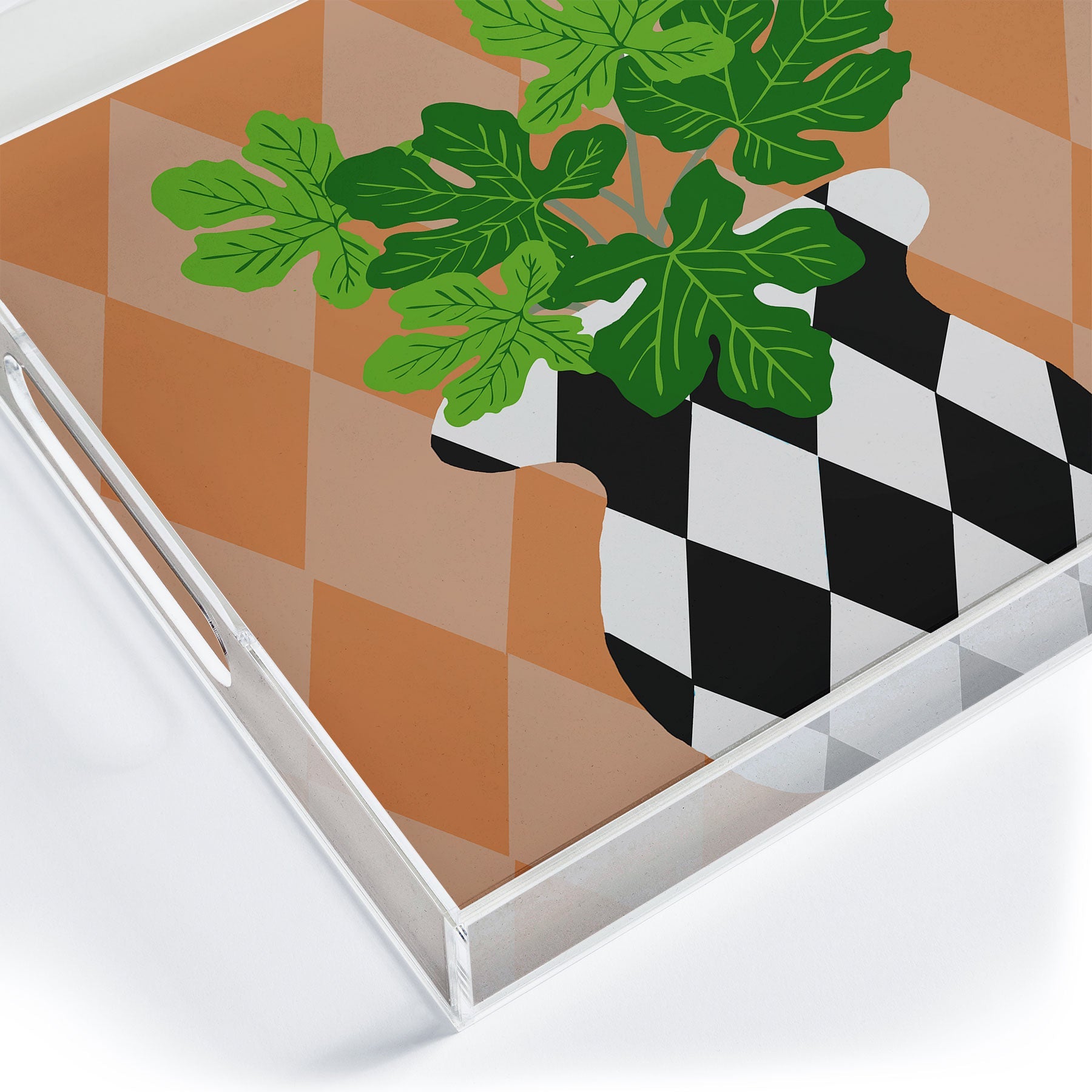 Coco de Paris Green plant retro style 6 Acrylic Tray