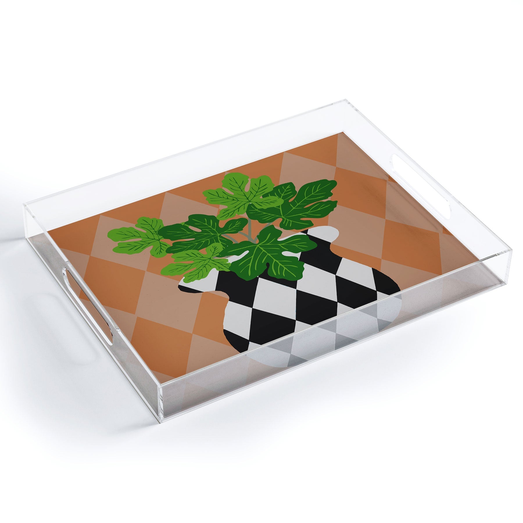Coco de Paris Green plant retro style 6 Acrylic Tray