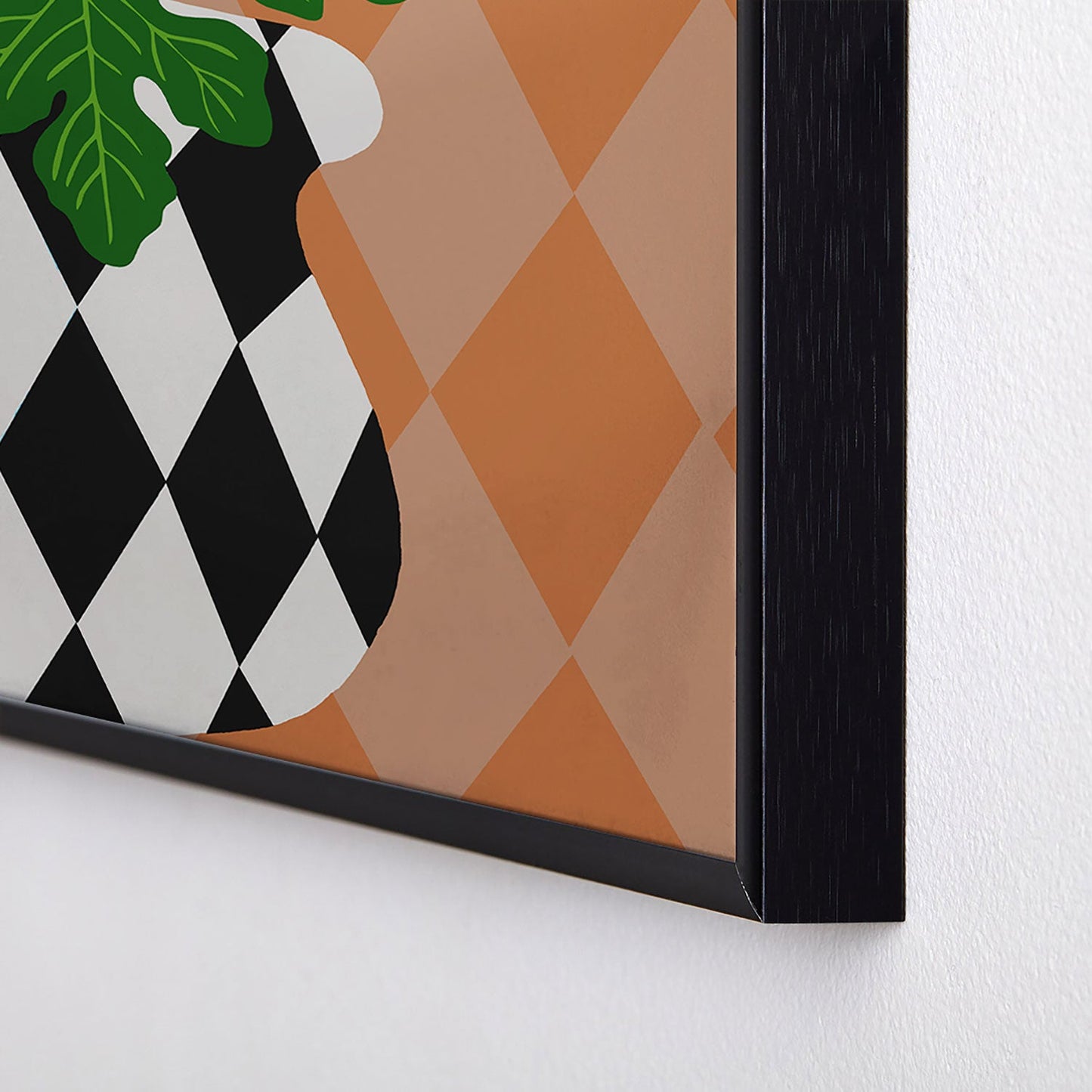 Coco de Paris Green plant retro style 6 Square Metal Framed Art Print