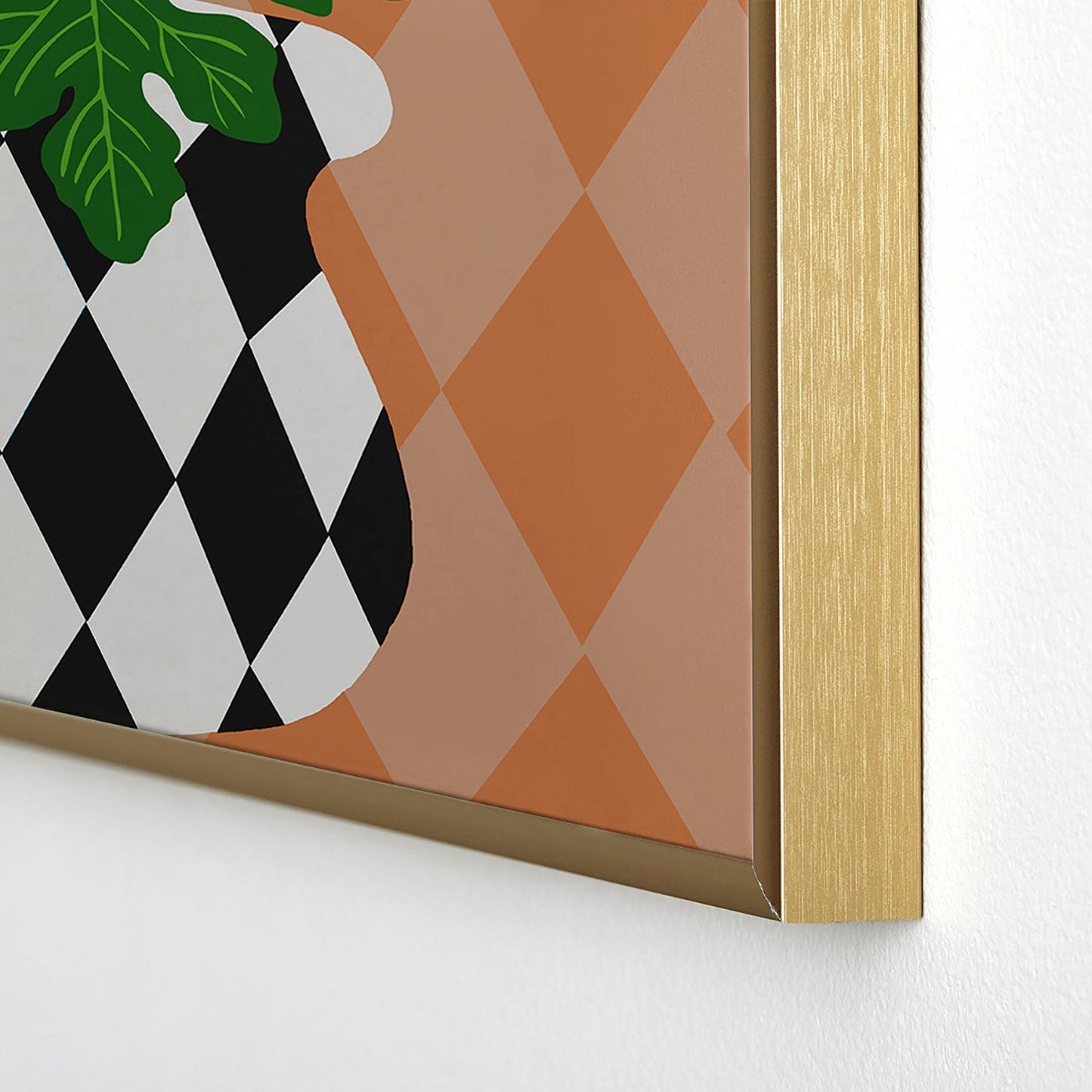 Coco de Paris Green plant retro style 6 Square Metal Framed Art Print