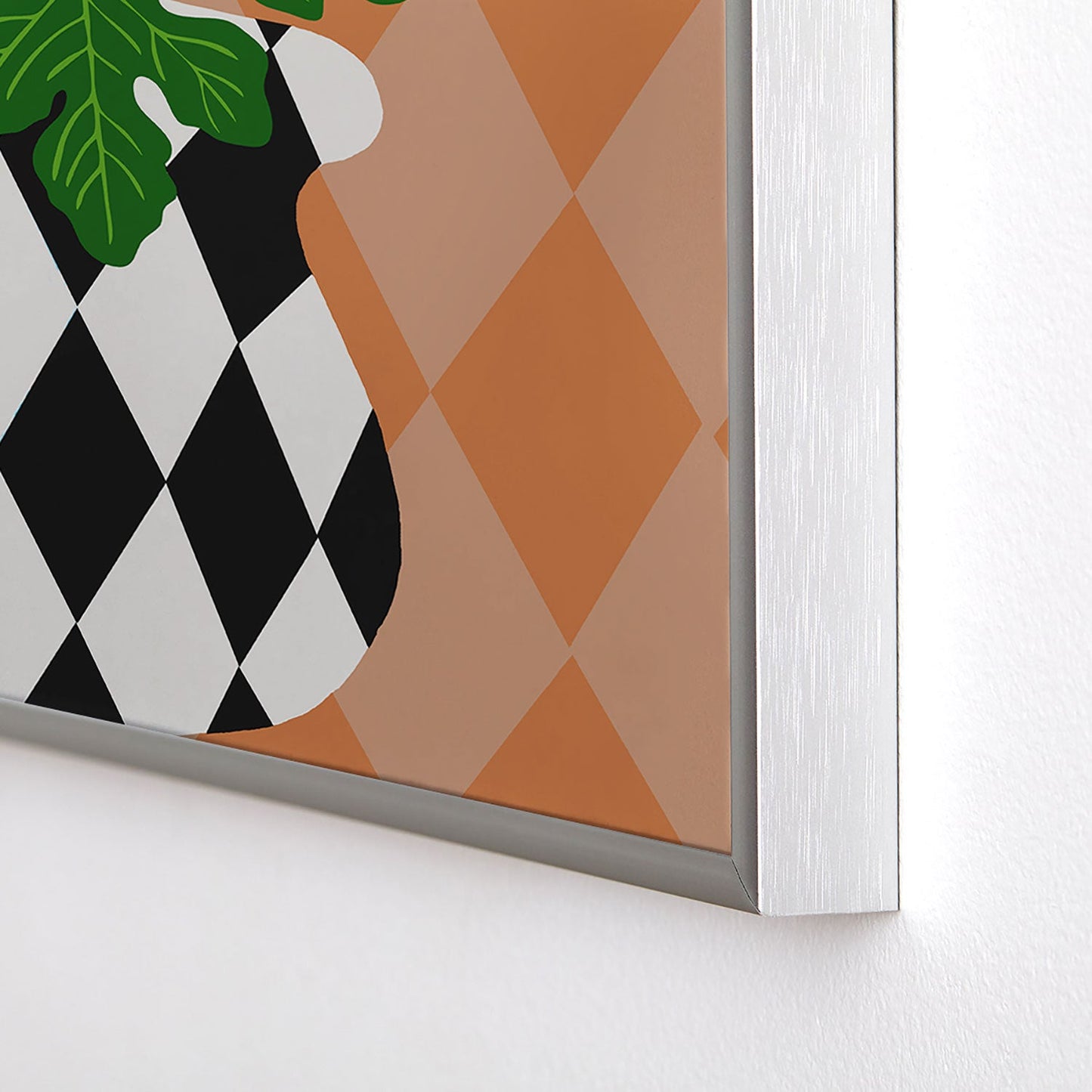Coco de Paris Green plant retro style 6 Square Metal Framed Art Print
