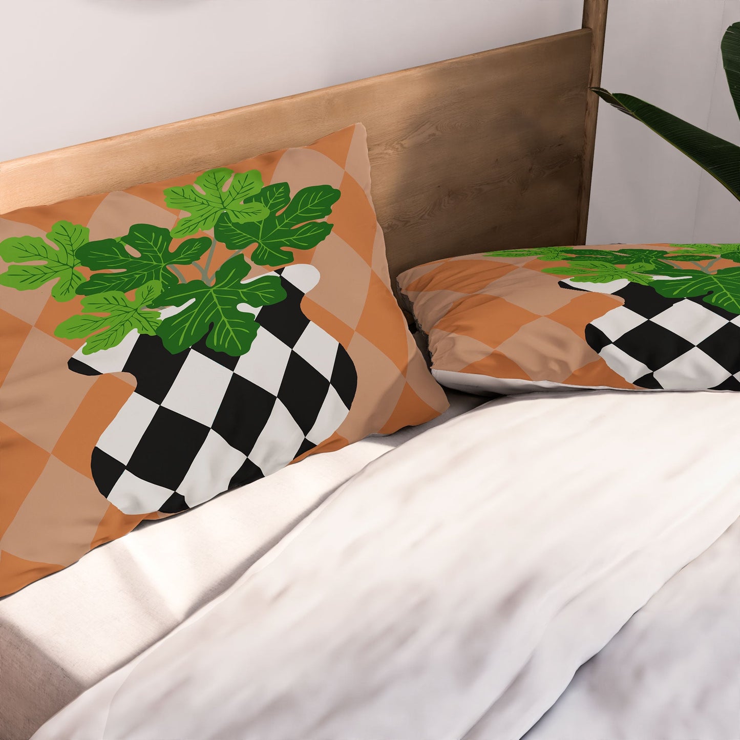 Coco de Paris Green plant retro style 6 Pillow Shams