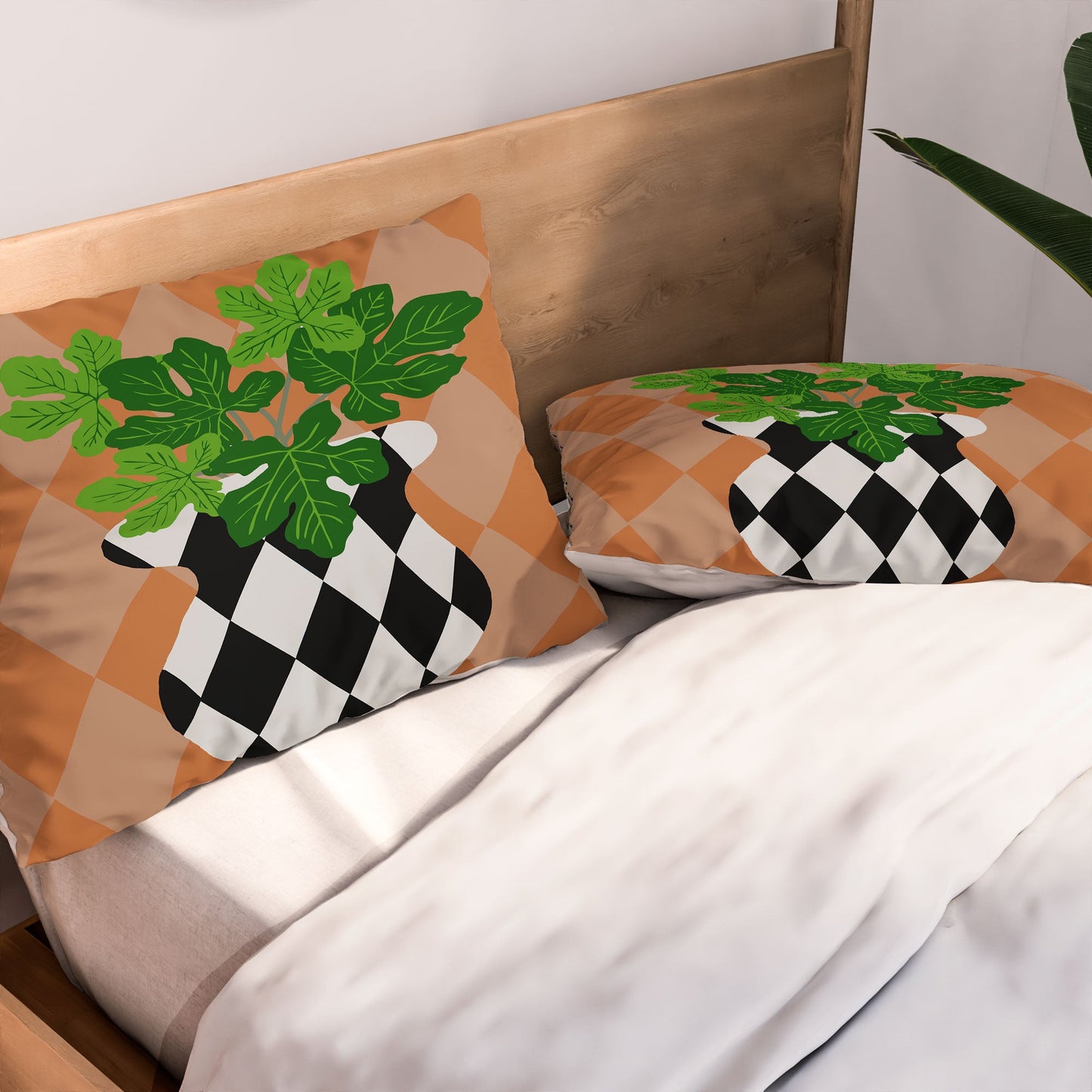 Coco de Paris Green plant retro style 6 Pillow Shams