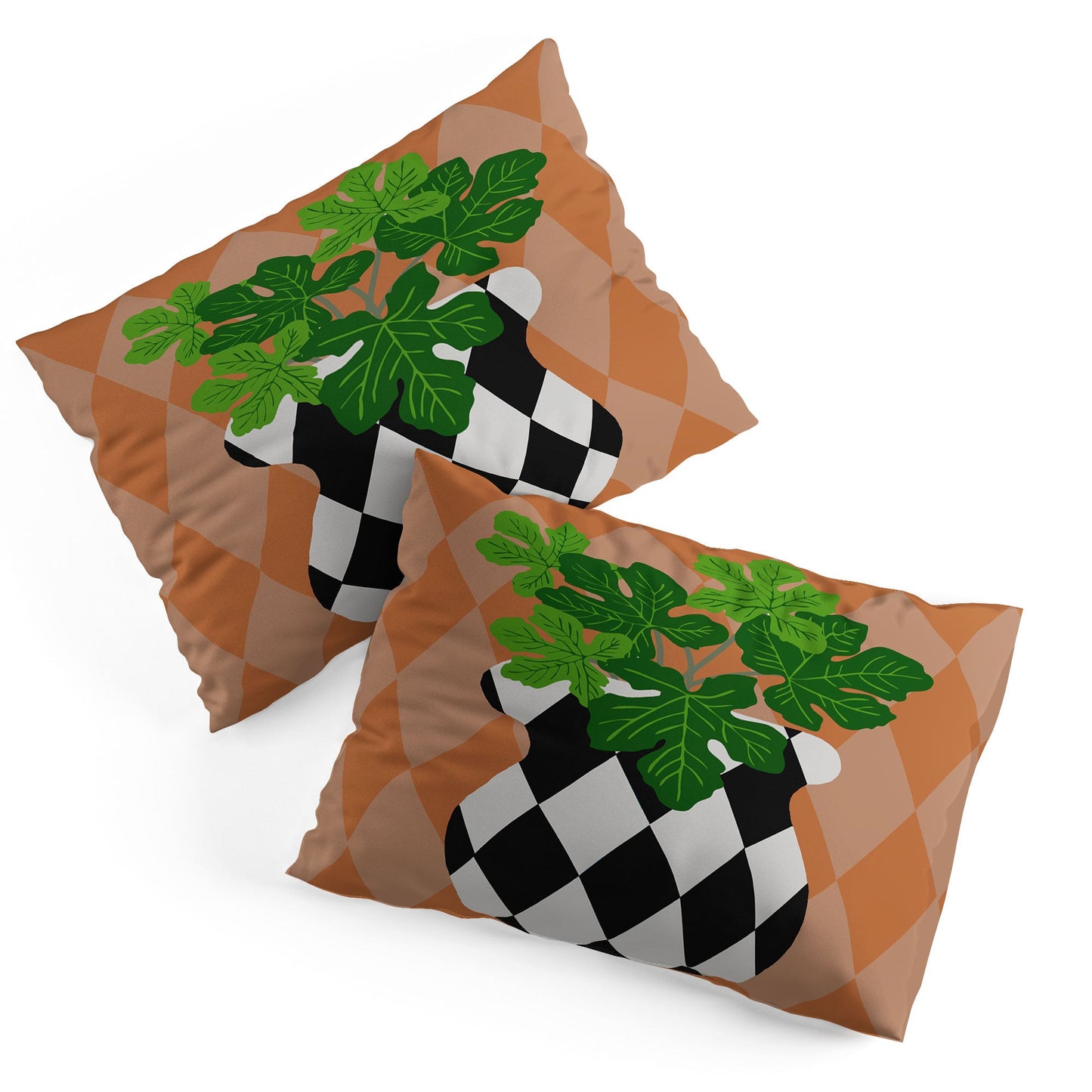 Coco de Paris Green plant retro style 6 Pillow Shams