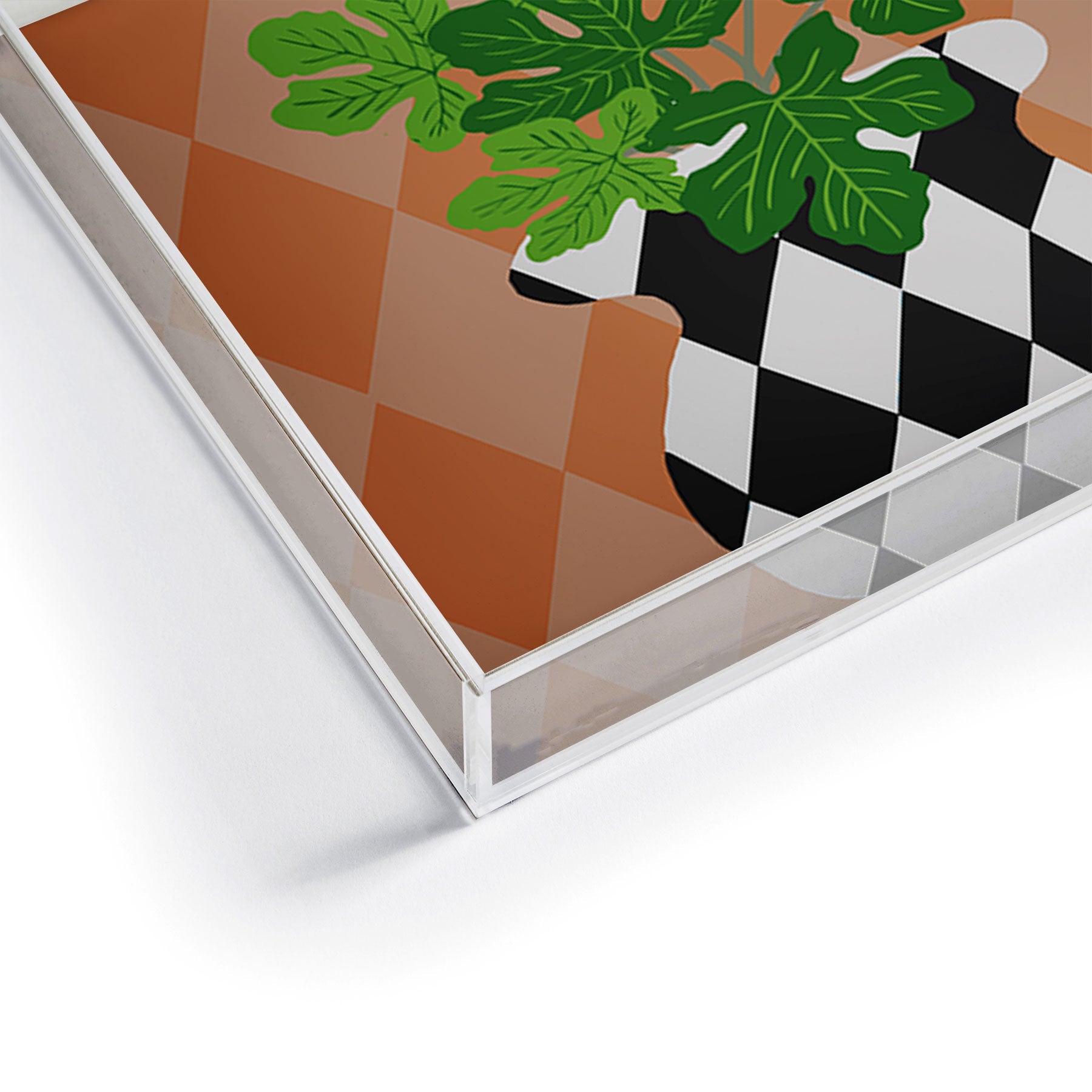 Coco de Paris Green plant retro style 6 Acrylic Tray