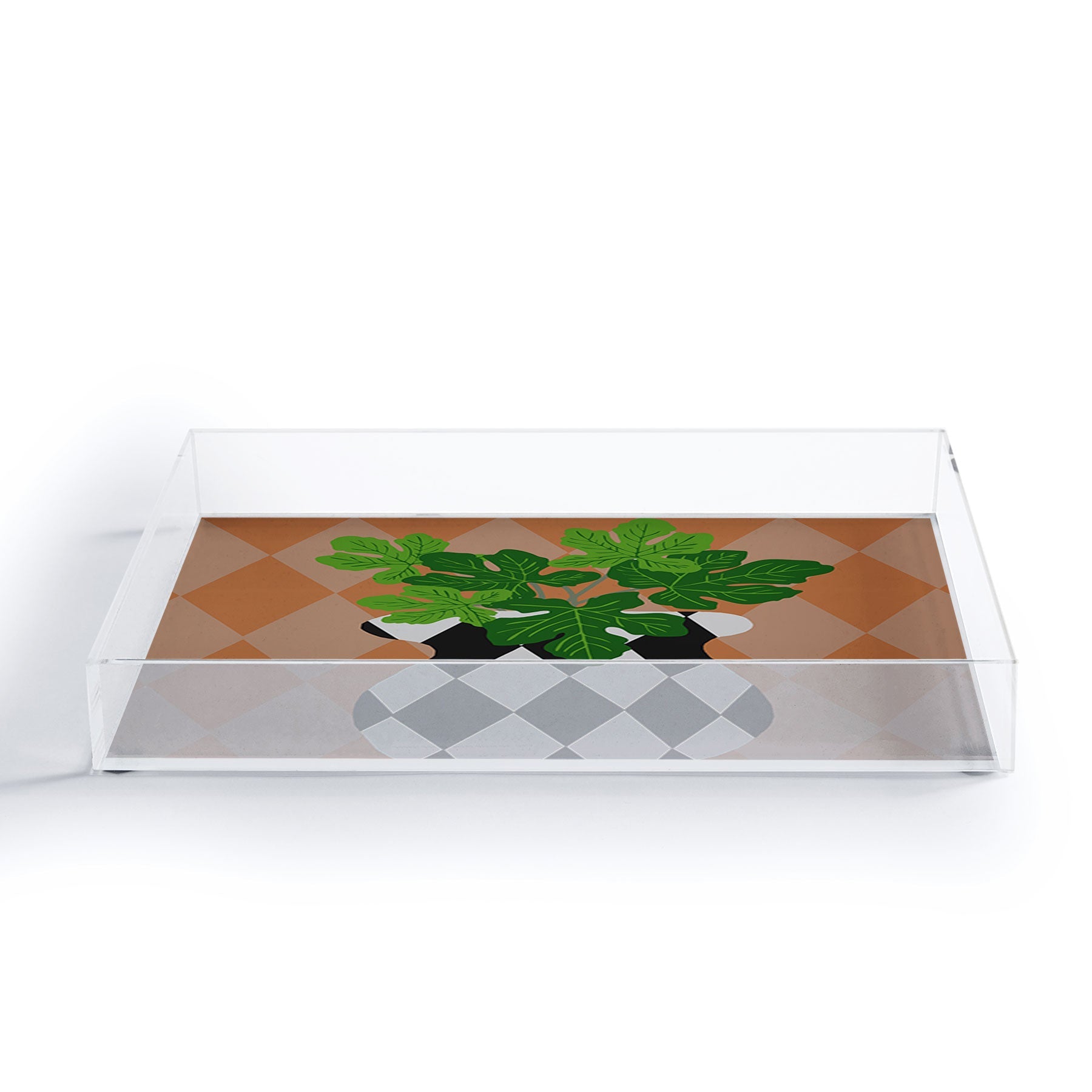 Coco de Paris Green plant retro style 6 Acrylic Tray