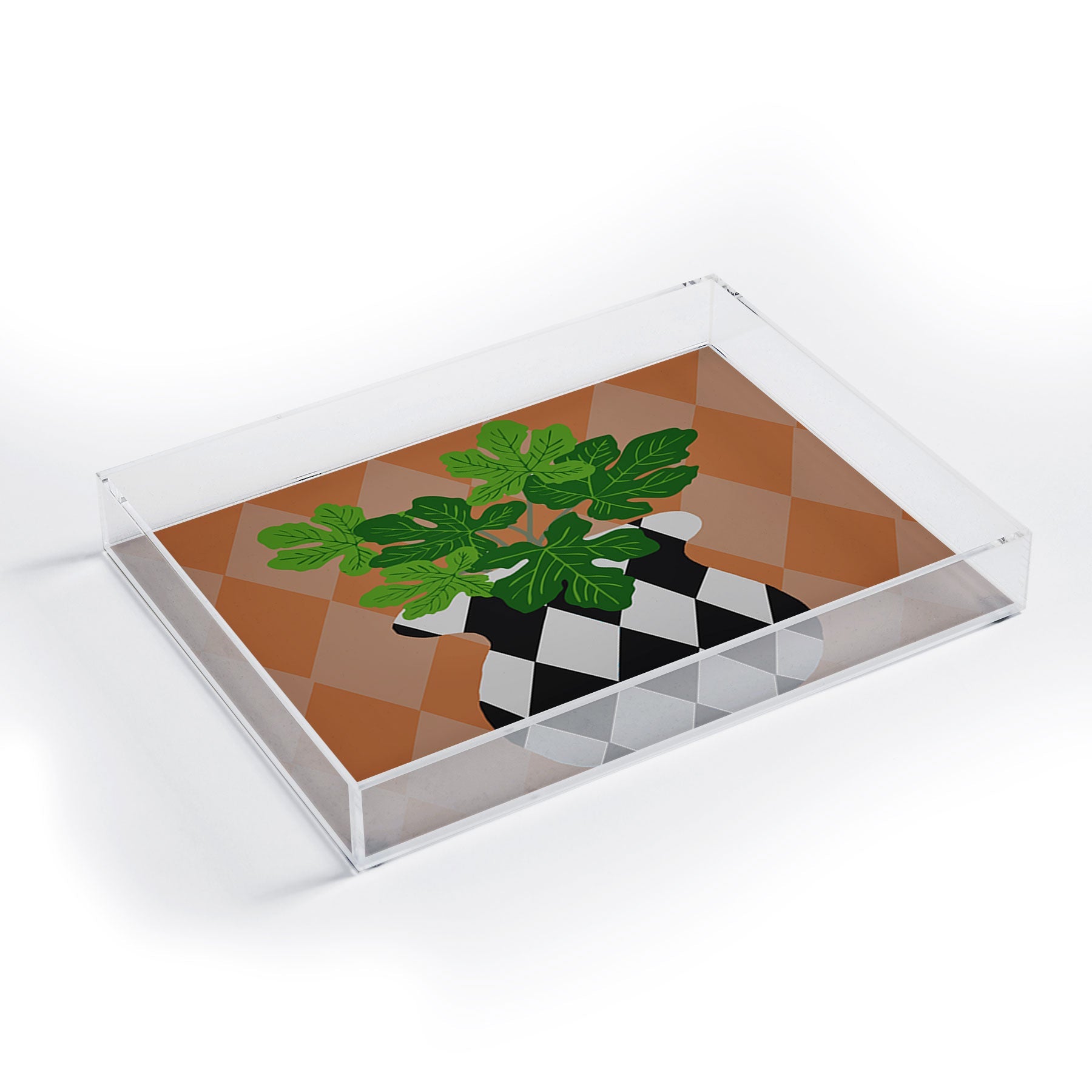 Coco de Paris Green plant retro style 6 Acrylic Tray
