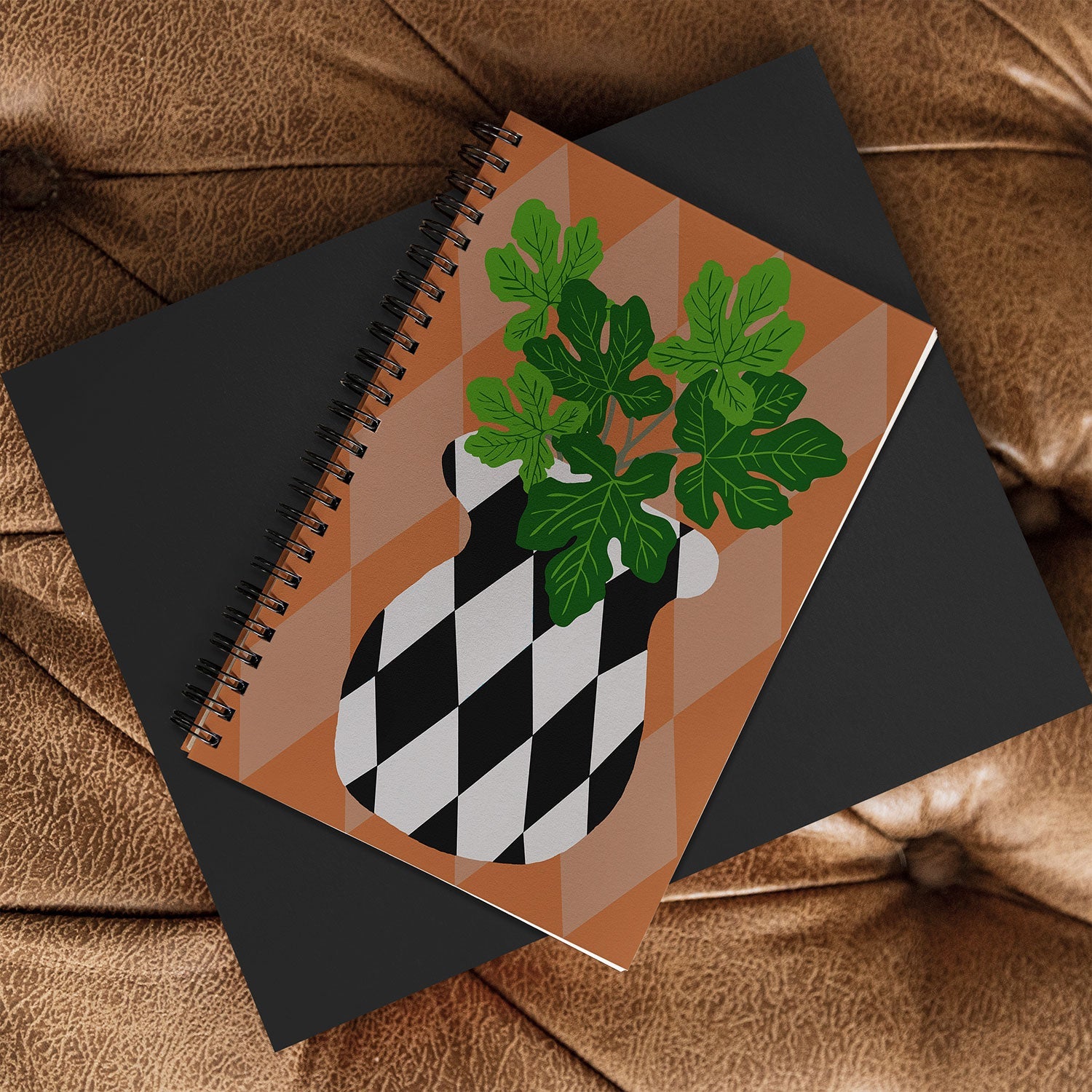 Coco de Paris Green plant retro style 6 Spiral Notebook