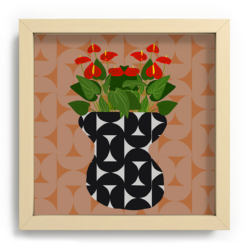 Coco de Paris Green plant retro style 7 Recessed Framing Square