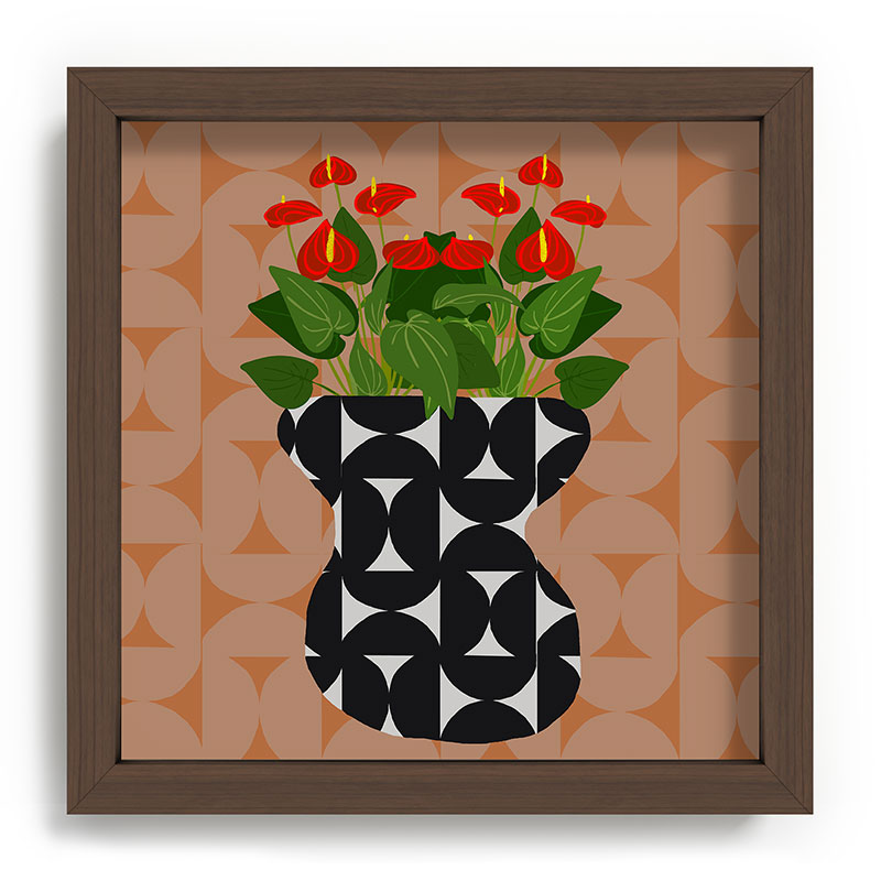 Coco de Paris Green plant retro style 7 Recessed Framing Square