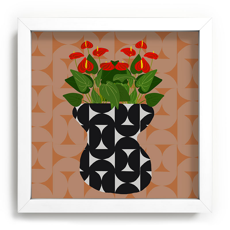 Coco de Paris Green plant retro style 7 Recessed Framing Square