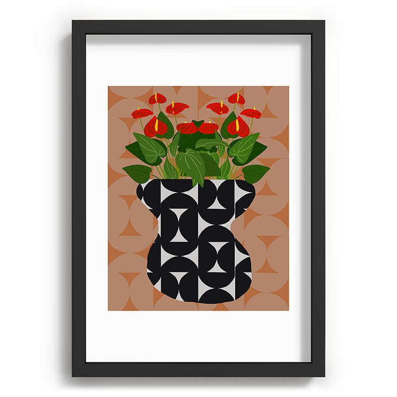 Coco de Paris Green plant retro style 7 Recessed Framing Rectangle