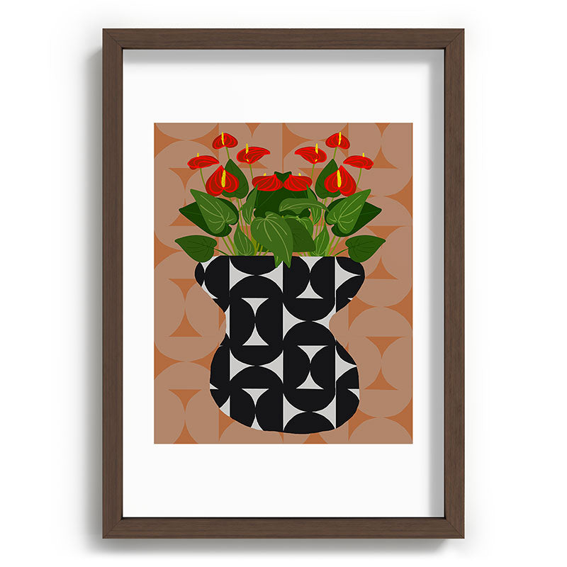 Coco de Paris Green plant retro style 7 Recessed Framing Rectangle