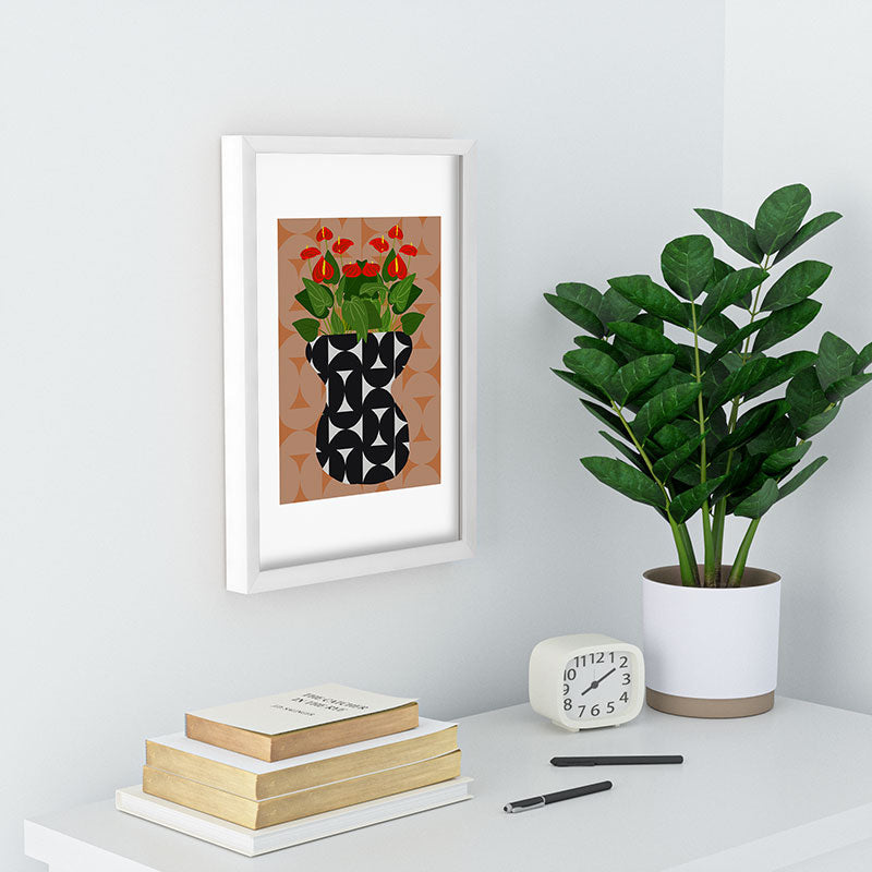 Coco de Paris Green plant retro style 7 Recessed Framing Rectangle
