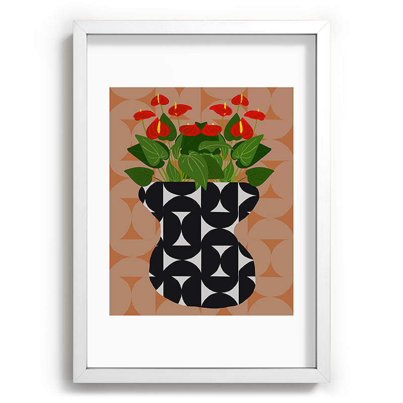 Coco de Paris Green plant retro style 7 Recessed Framing Rectangle