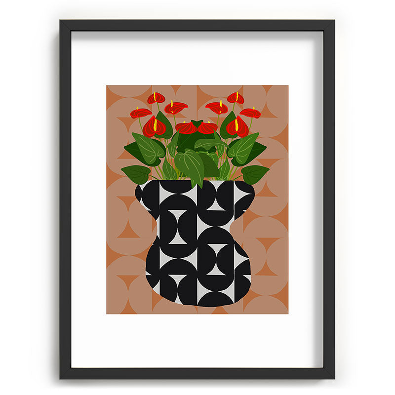 Coco de Paris Green plant retro style 7 Recessed Framing Rectangle