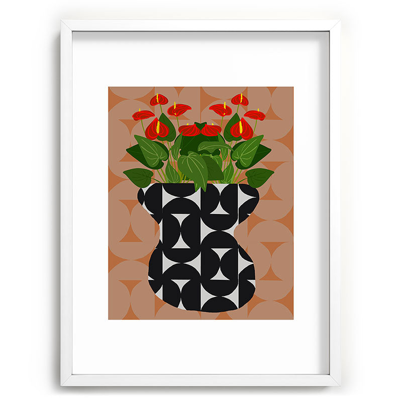 Coco de Paris Green plant retro style 7 Recessed Framing Rectangle