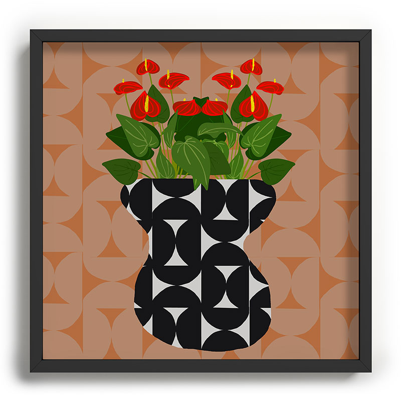 Coco de Paris Green plant retro style 7 Recessed Framing Square
