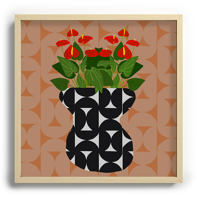 Coco de Paris Green plant retro style 7 Recessed Framing Square