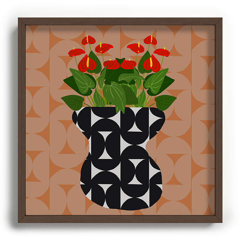 Coco de Paris Green plant retro style 7 Recessed Framing Square