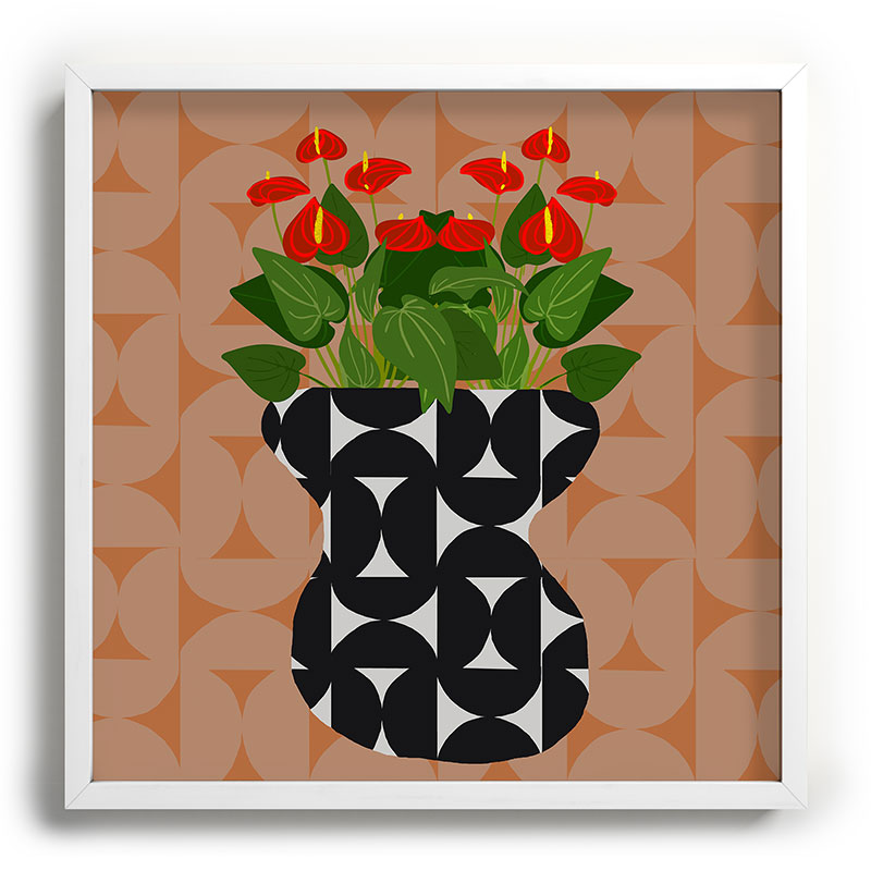 Coco de Paris Green plant retro style 7 Recessed Framing Square