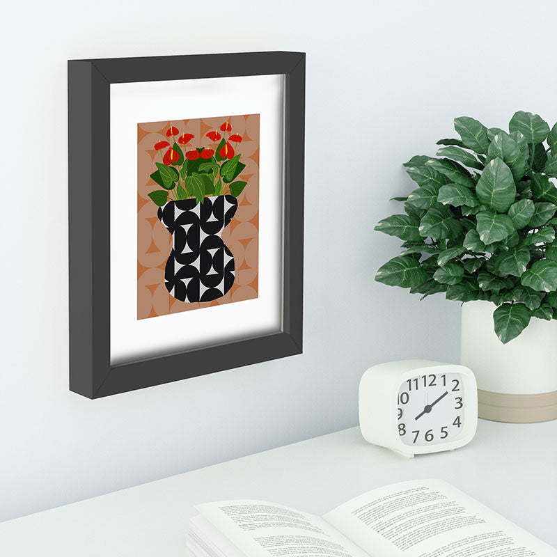 Coco de Paris Green plant retro style 7 Recessed Framing Rectangle