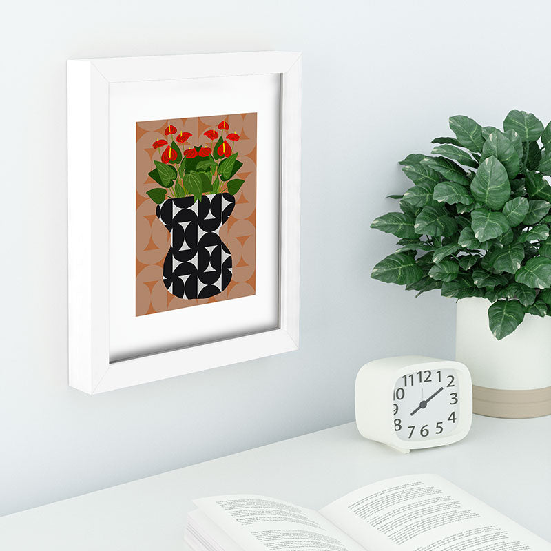 Coco de Paris Green plant retro style 7 Recessed Framing Rectangle