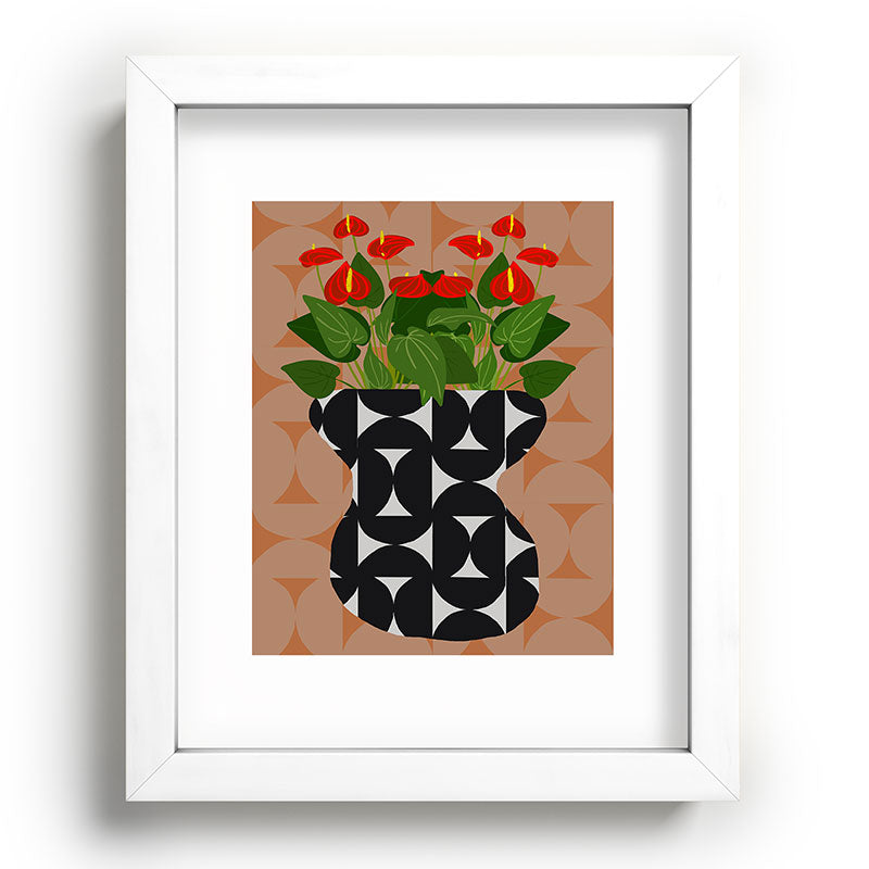 Coco de Paris Green plant retro style 7 Recessed Framing Rectangle