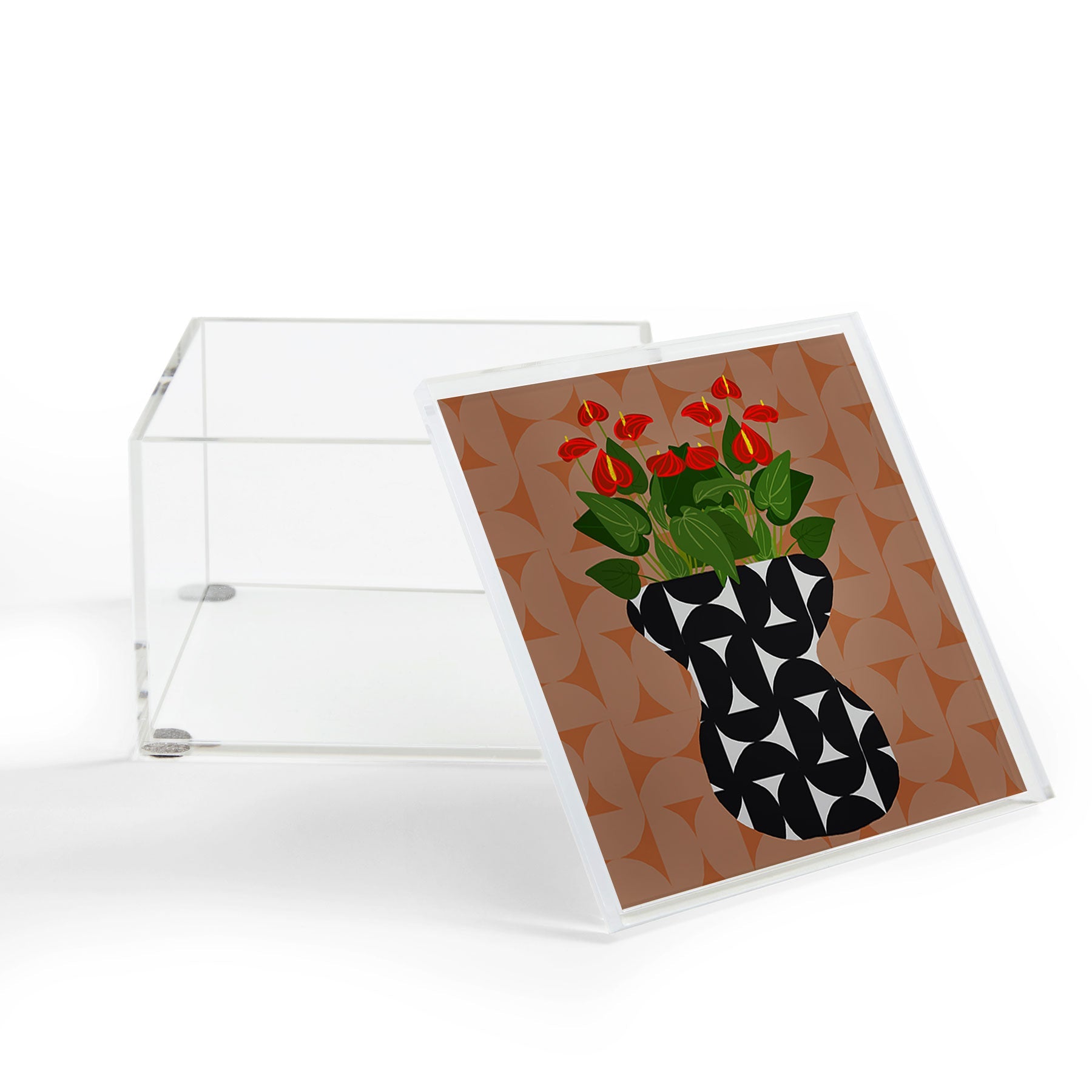 Coco de Paris Green plant retro style 7 Acrylic Box