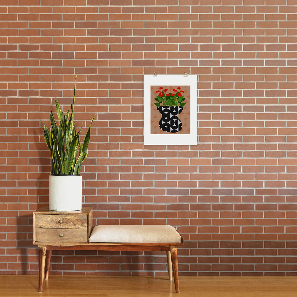 Coco de Paris Green plant retro style 7 Art Print