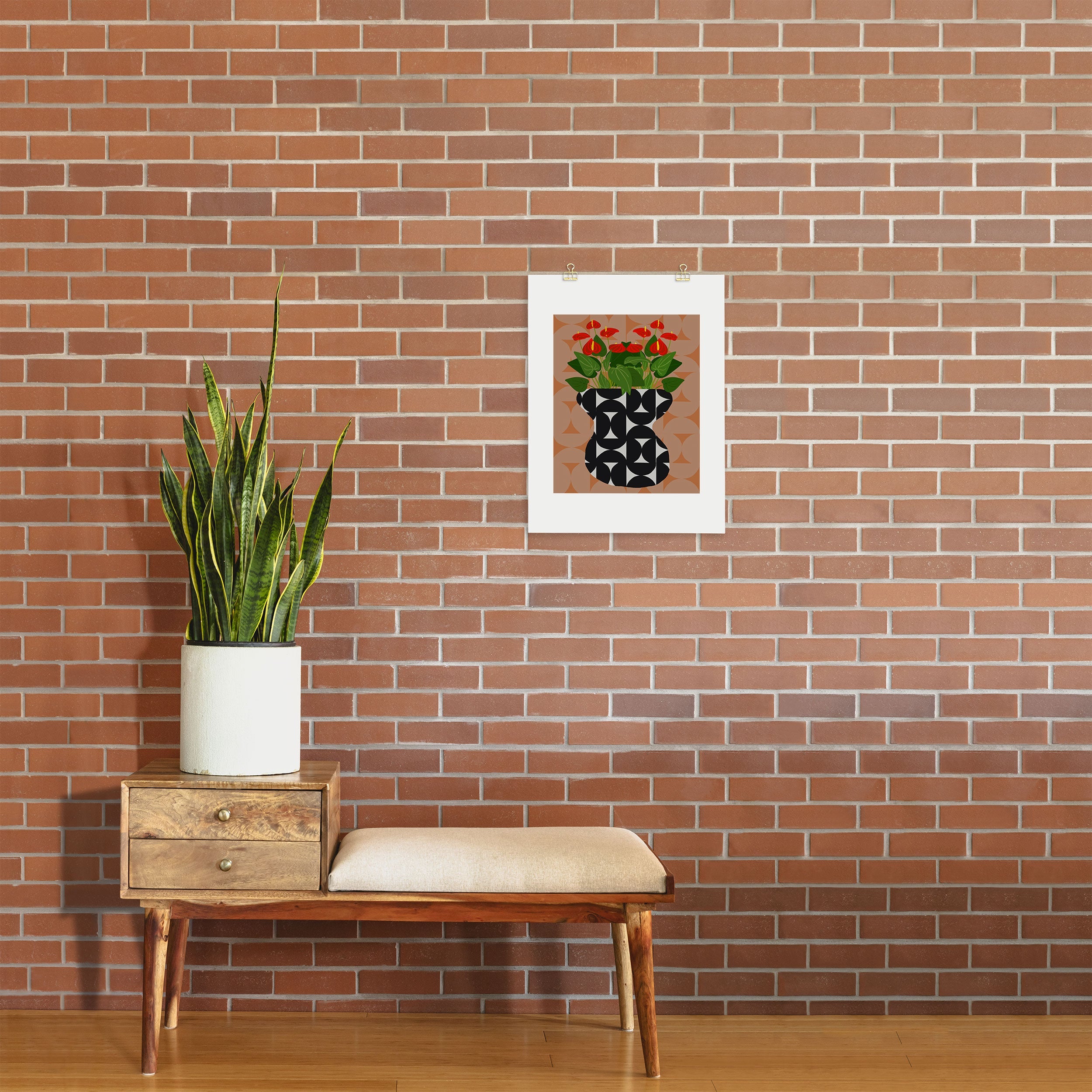 Coco de Paris Green plant retro style 7 Art Print