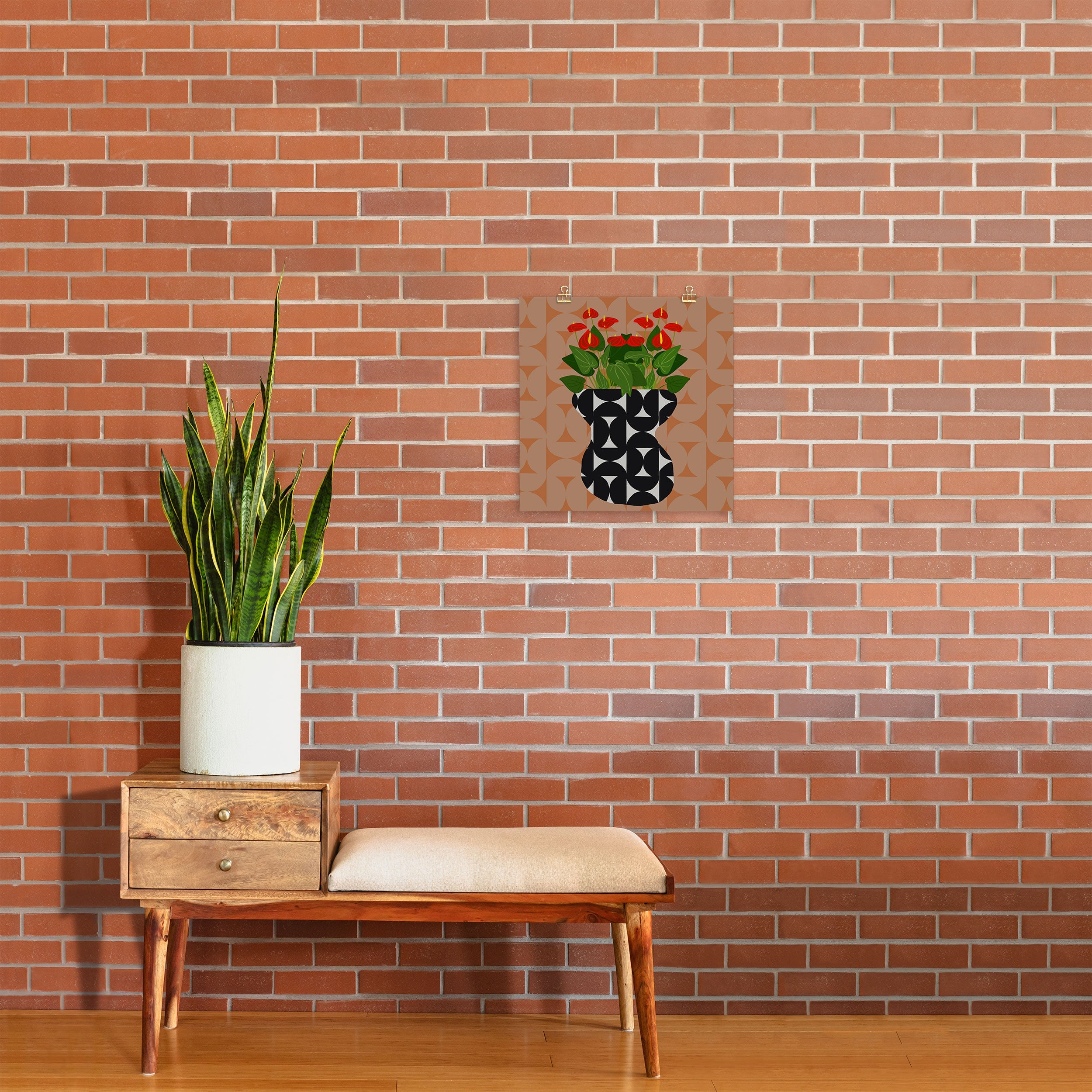 Coco de Paris Green plant retro style 7 Art Print