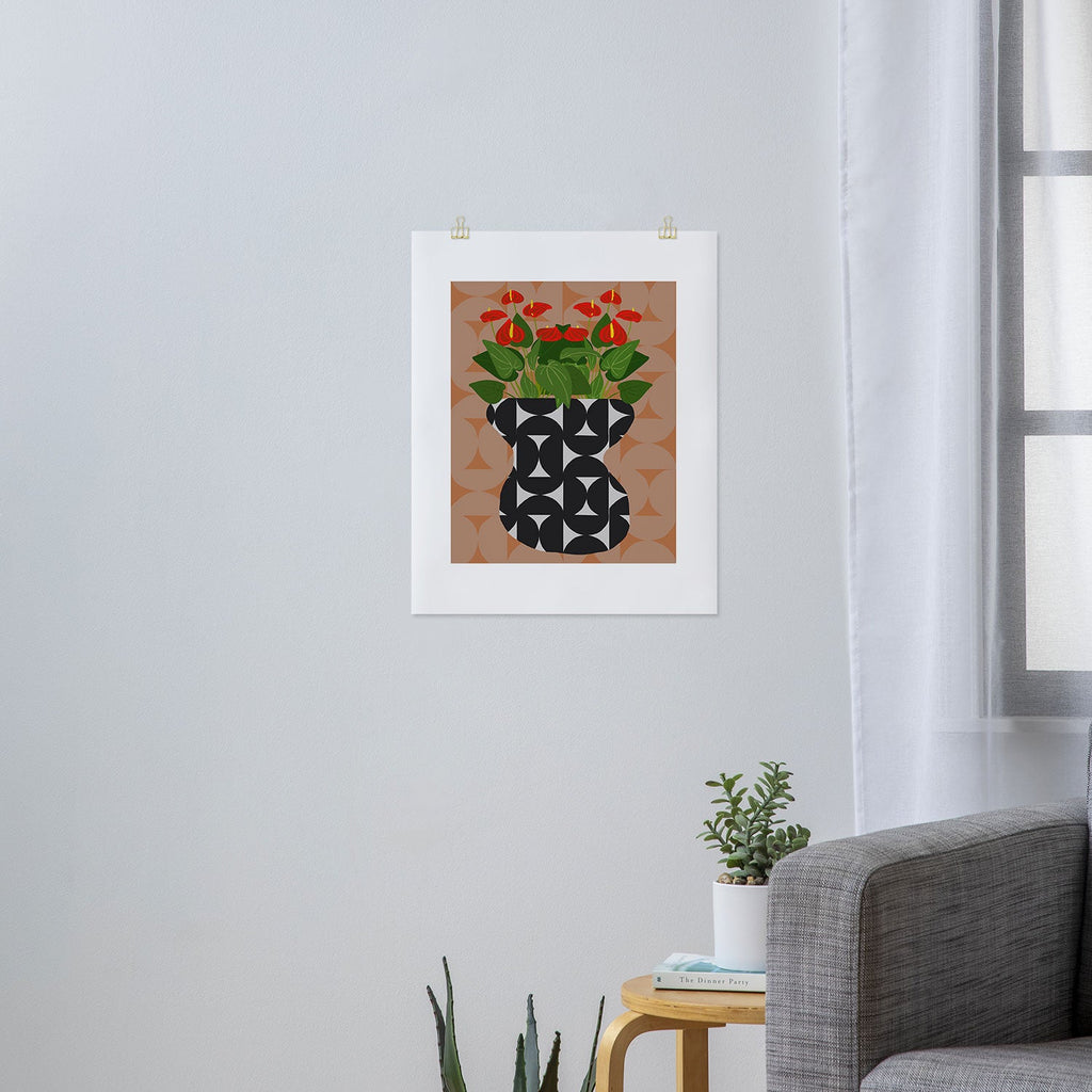 Coco de Paris Green plant retro style 7 Art Print