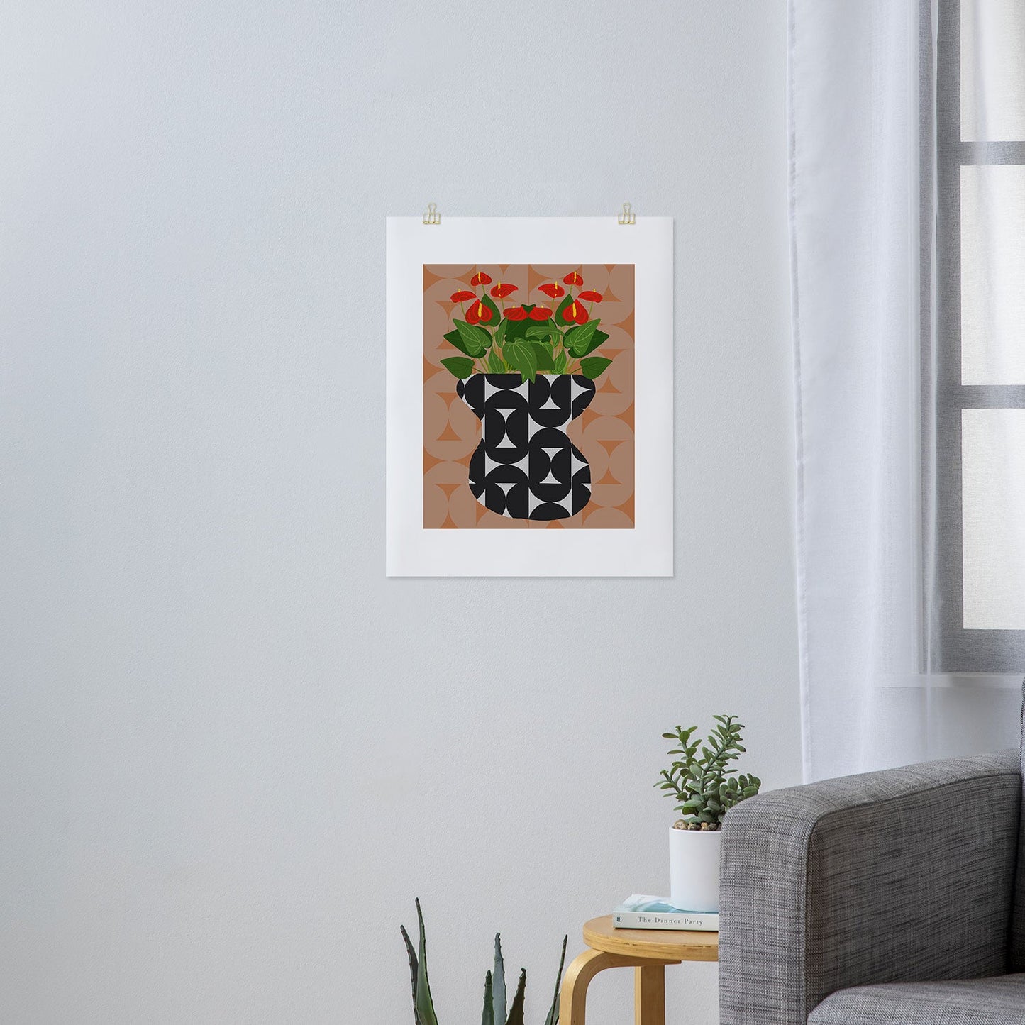 Coco de Paris Green plant retro style 7 Art Print