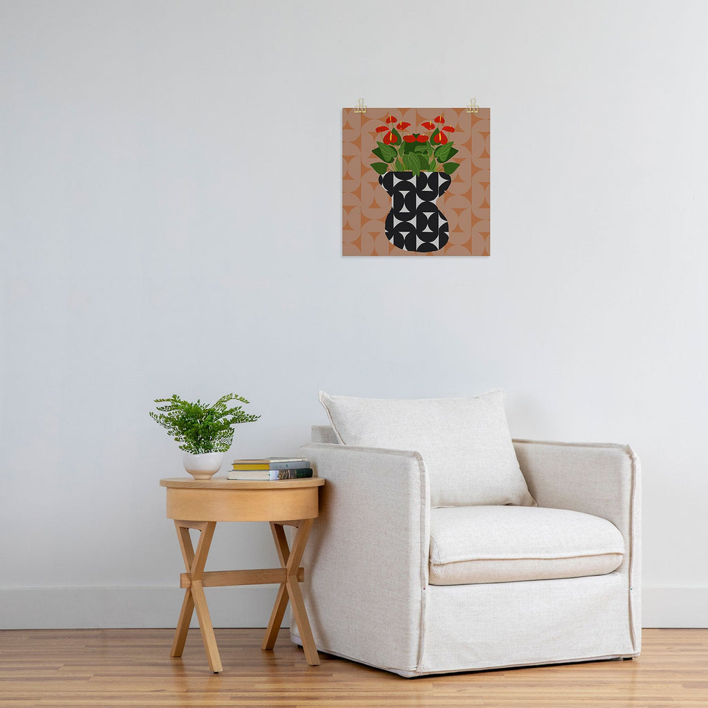 Coco de Paris Green plant retro style 7 Art Print