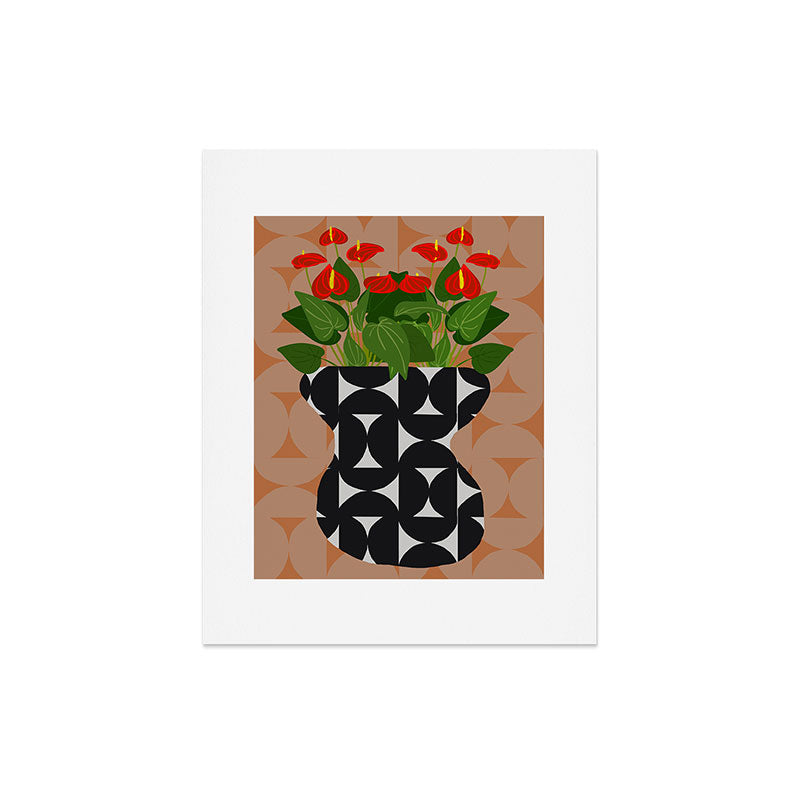 Coco de Paris Green plant retro style 7 Art Print