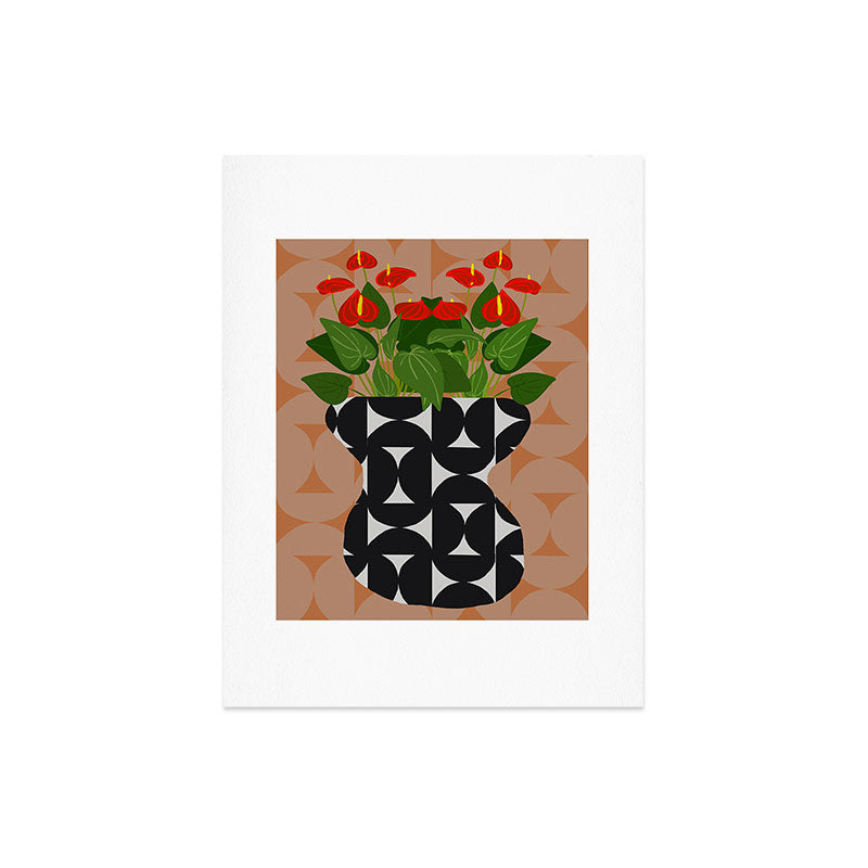 Coco de Paris Green plant retro style 7 Art Print