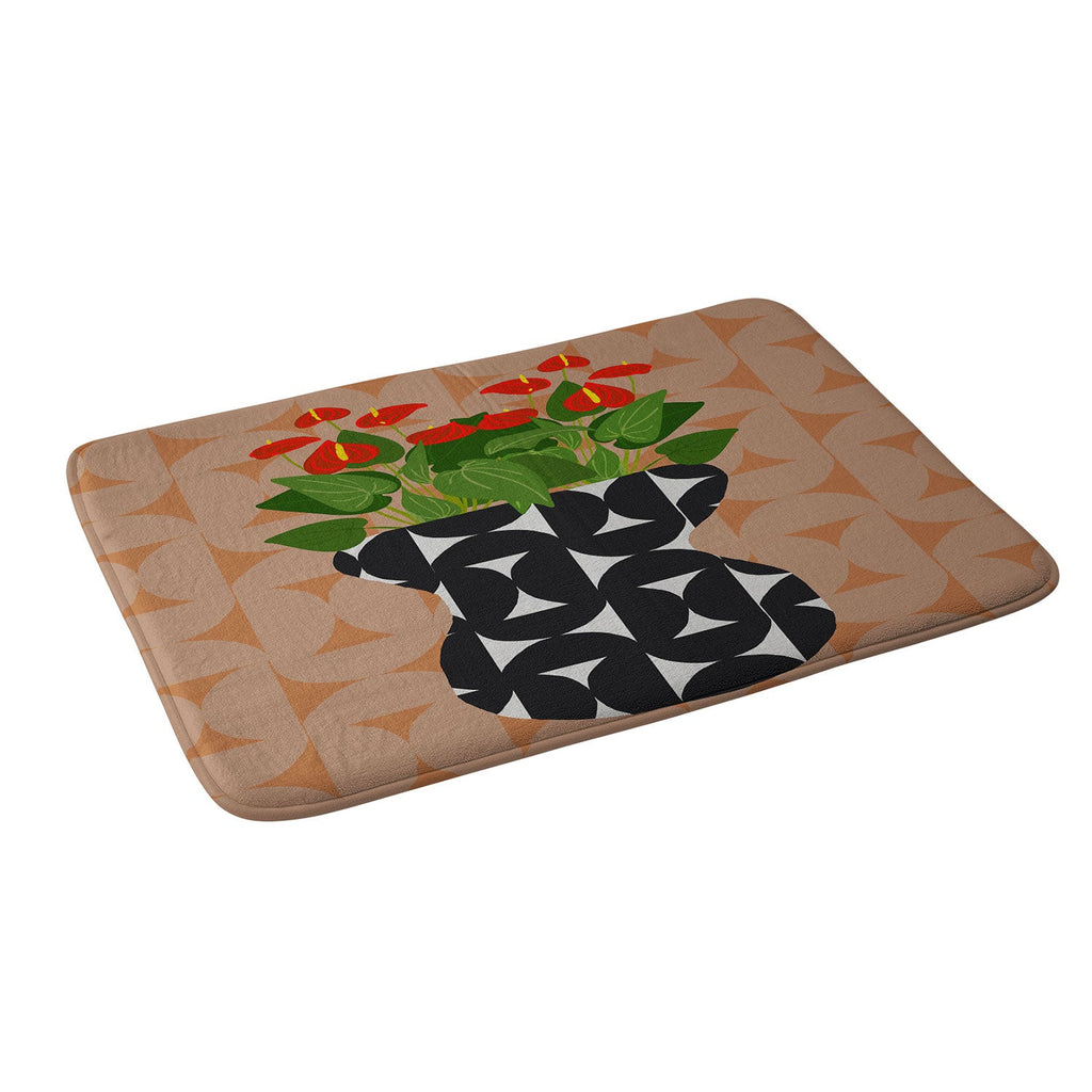 Coco de Paris Green plant retro style 7 Memory Foam Bath Mat