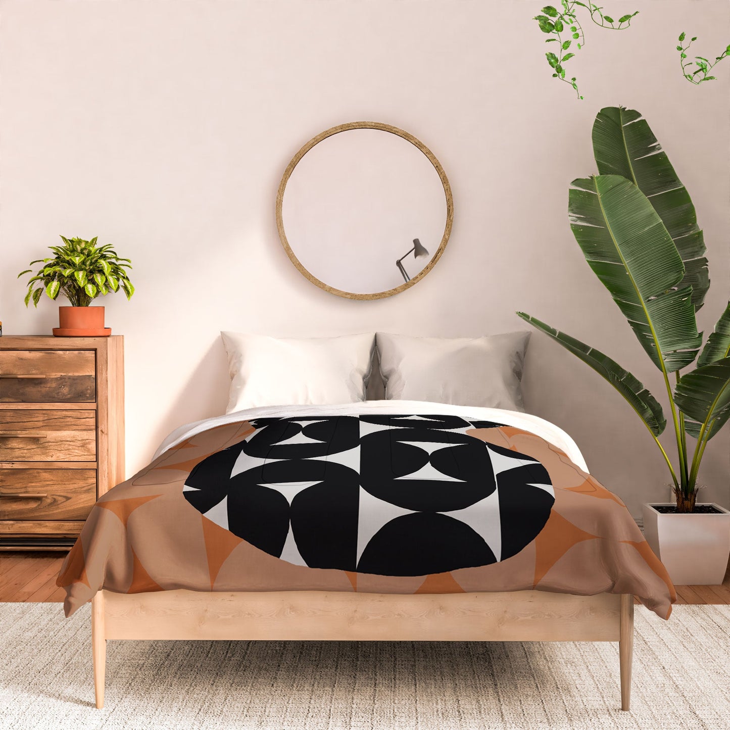 Coco de Paris Green plant retro style 7 Comforter