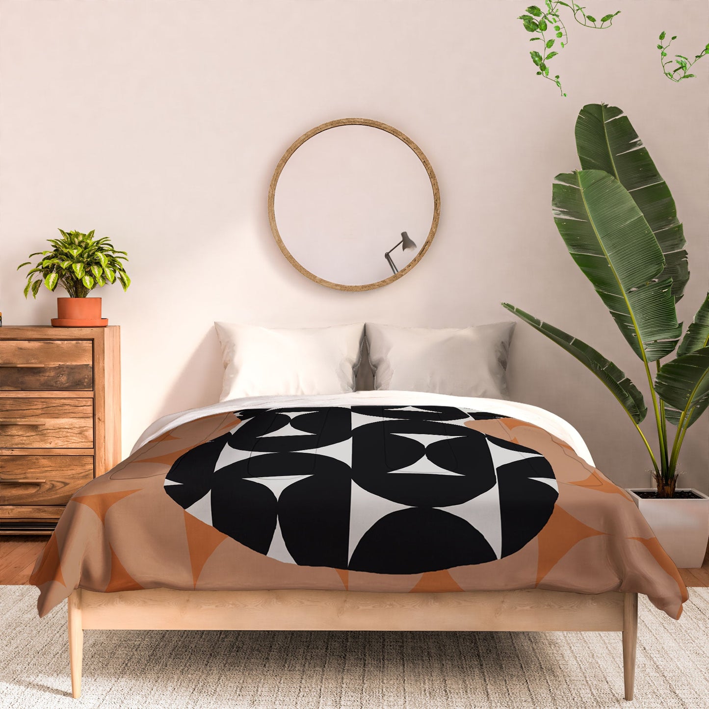 Coco de Paris Green plant retro style 7 Comforter