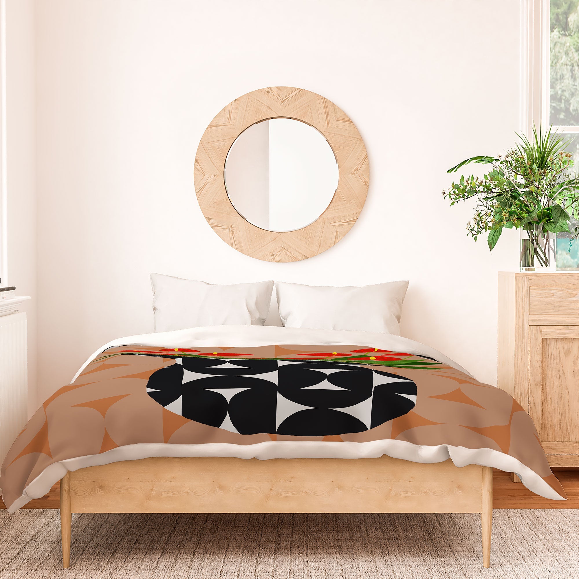 Coco de Paris Green plant retro style 7 Duvet Cover