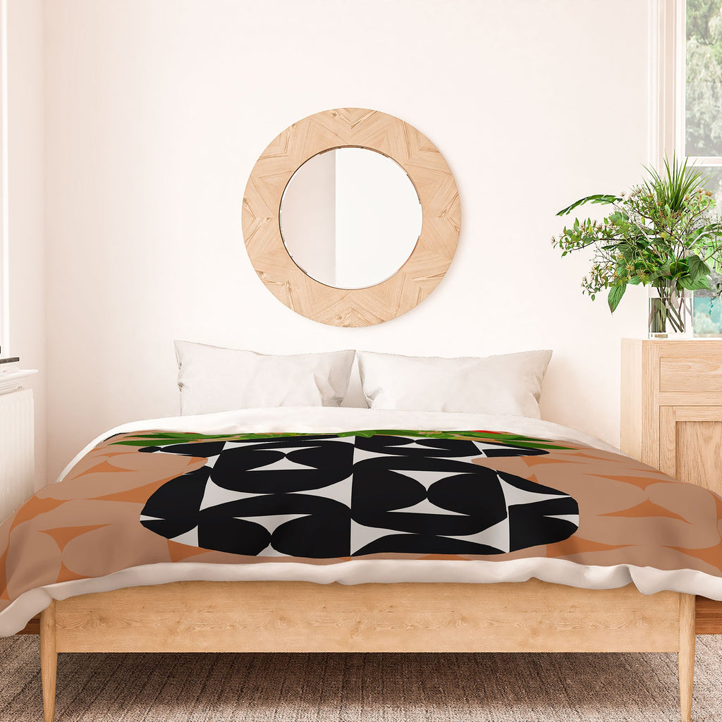 Coco de Paris Green plant retro style 7 Duvet Cover