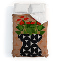 Coco de Paris Green plant retro style 7 Duvet Cover