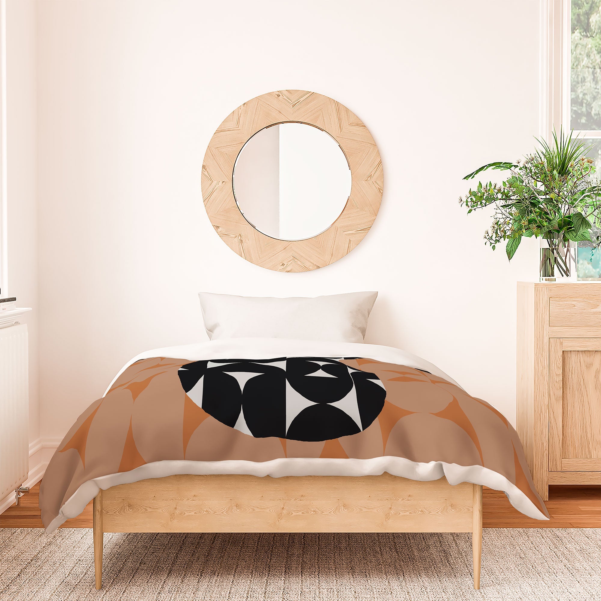Coco de Paris Green plant retro style 7 Duvet Cover