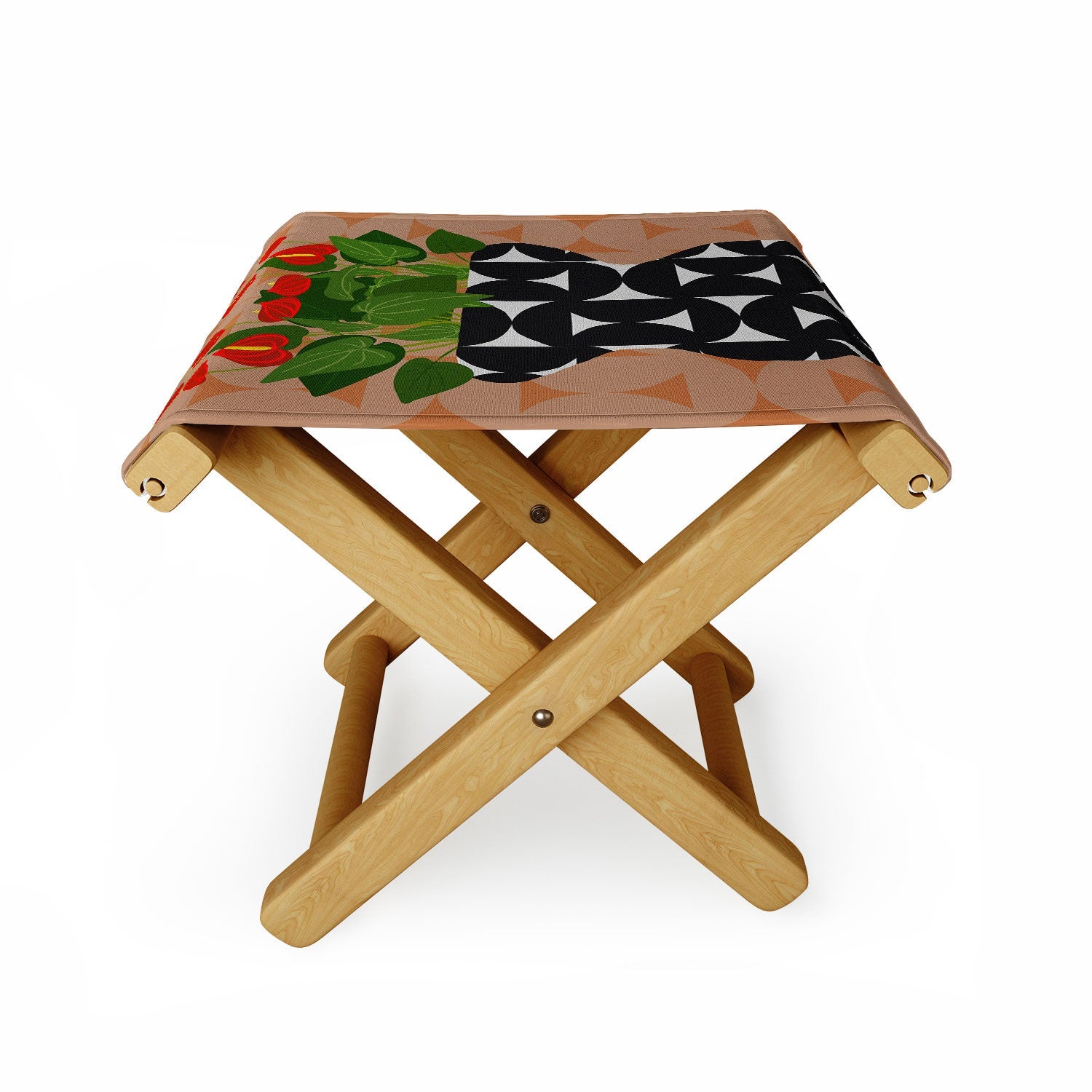 Coco de Paris Green plant retro style 7 Folding Stool
