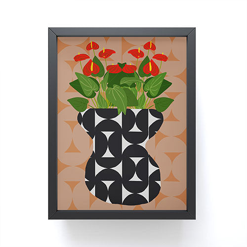 Coco de Paris Green plant retro style 7 Framed Mini Art Print